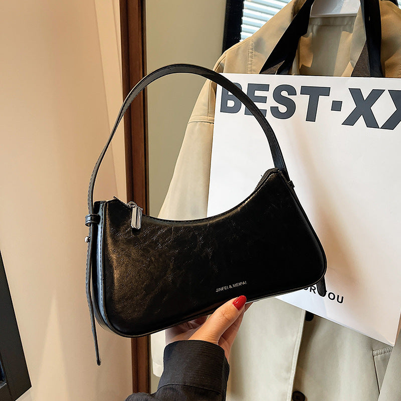 Women's Solid Color Leather Shoulder Bag