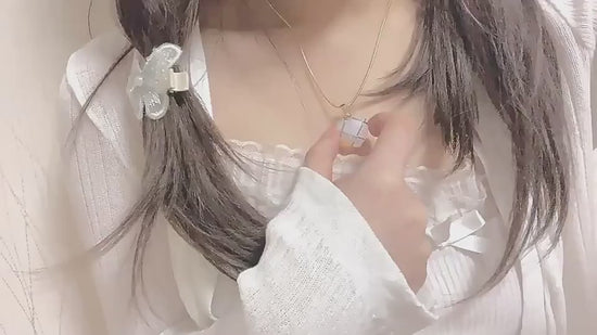 Fashion Moonstone Necklace For Cartoon Princess Love Girl worn by a model showcasing its beautiful heart shape and elegant design.